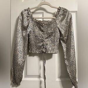 Japna Leopard Print Long Sleeve Women's Top